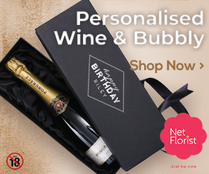 Personalised wine & bubbly from NetFlorist (18+)